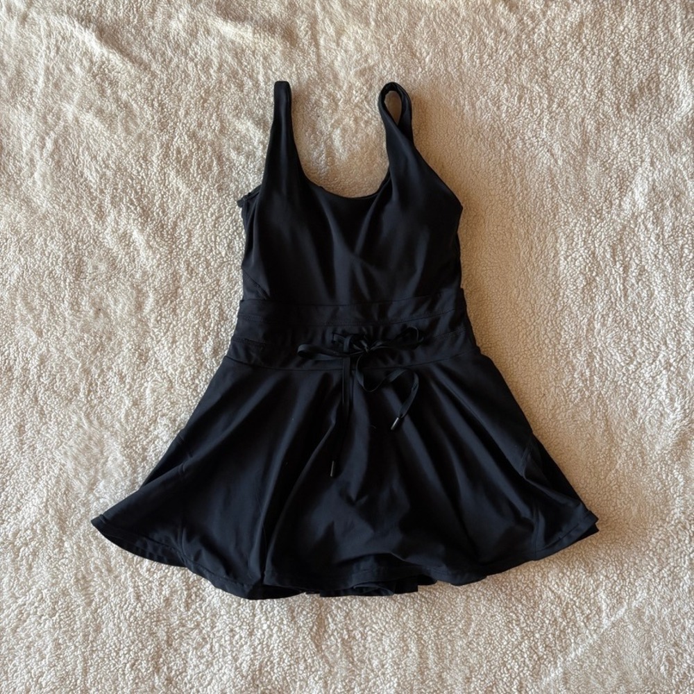 POPFLEX Magical Active Dress Womens Medium Black Built-in Shorts Pockets